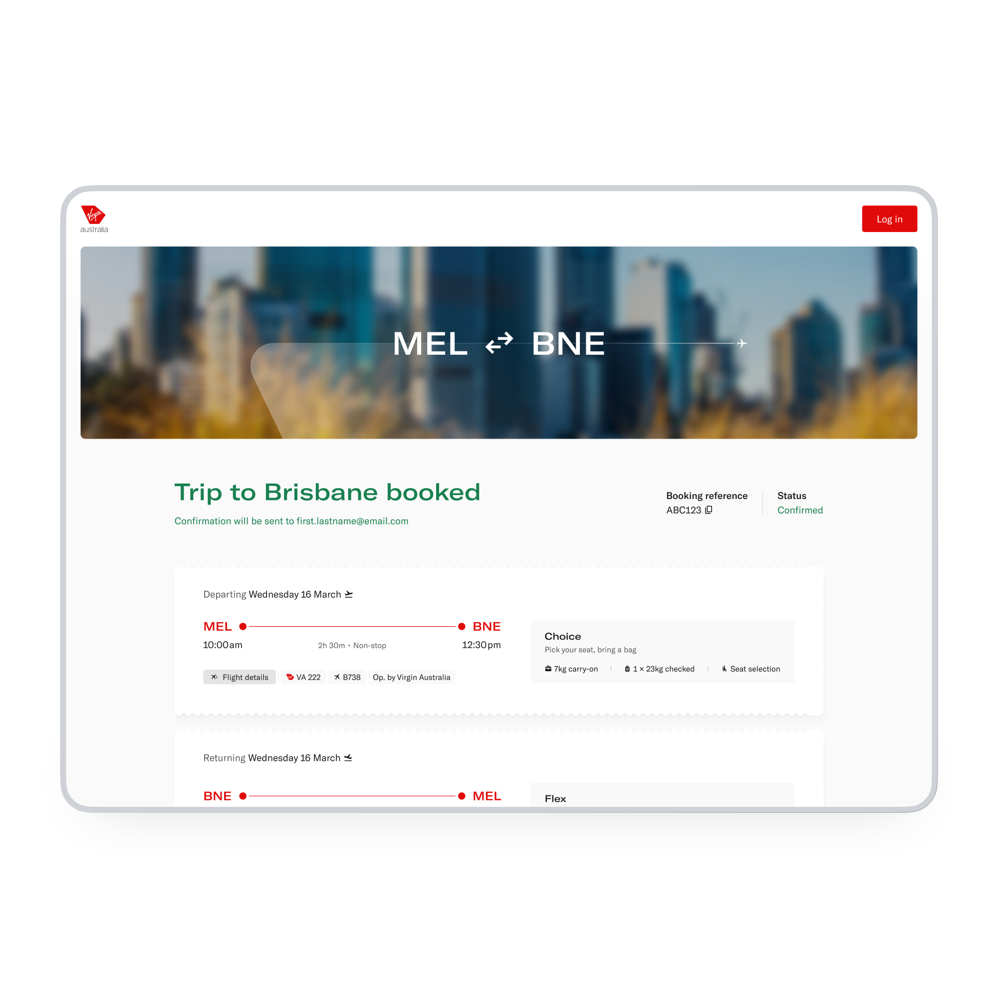 Image of booking engine detail